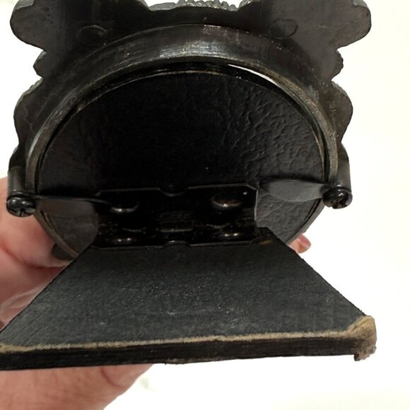 VTG Brass? The Weston Gallery Miniature Oval Floral Relief Metal Easel Frame - Picture 7 of 11